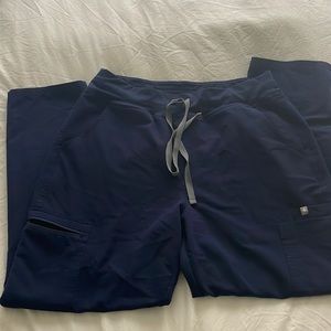 FIGS Yola 2.0 high-waist skinny scrub pants large petite in navy